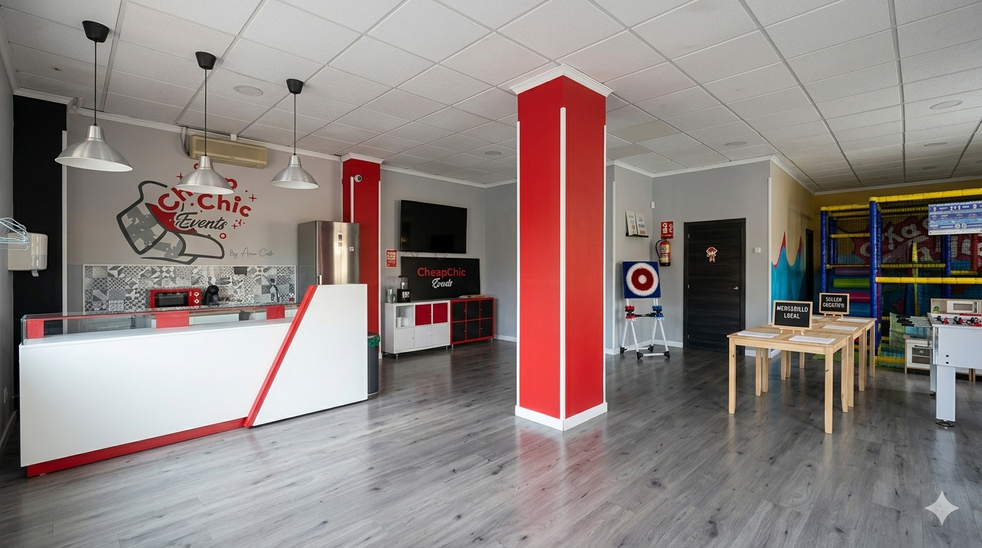 Sala de eventos Cheap Chic Events Moratalaz Madrid - sala principal amplia